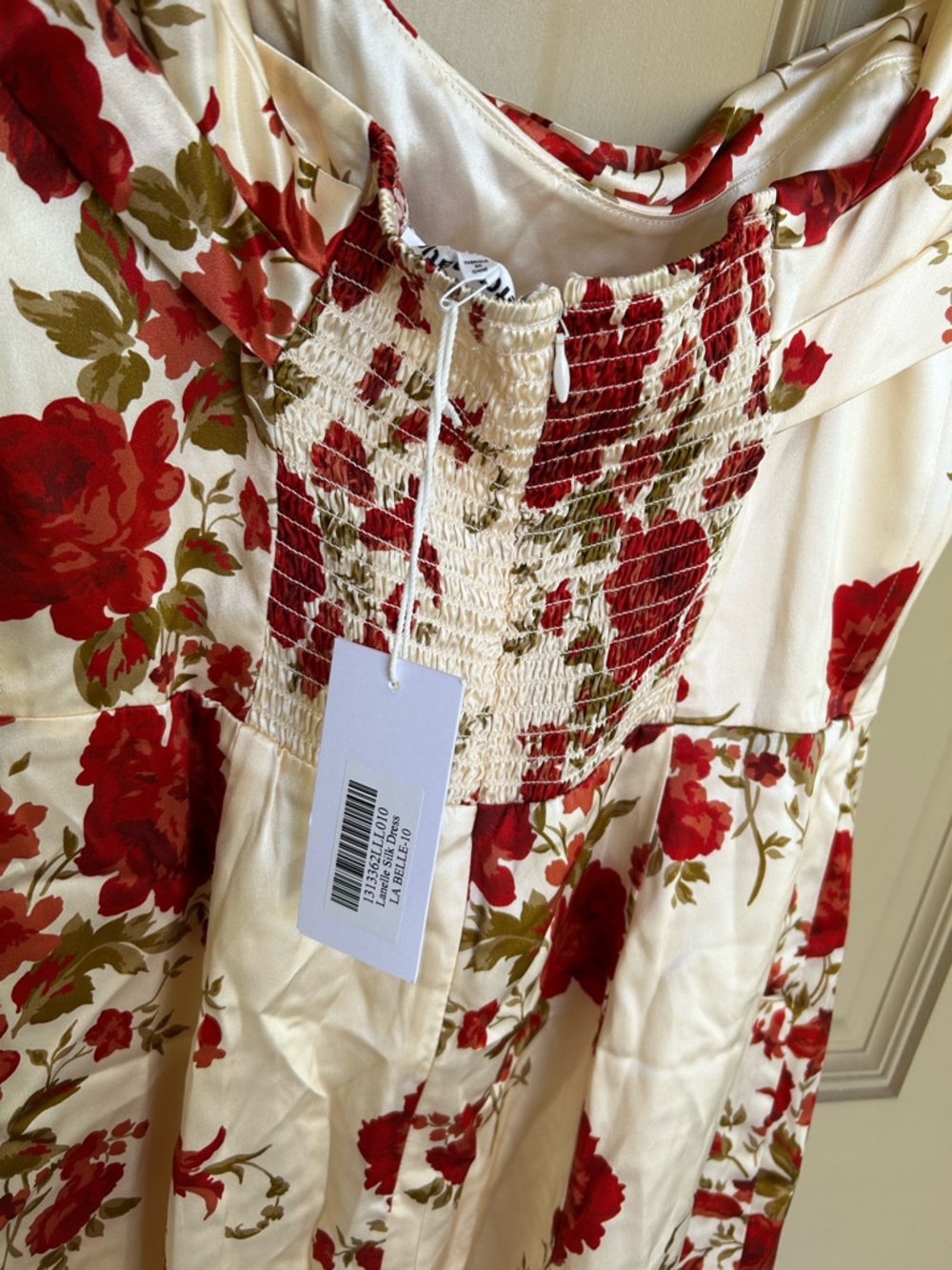 Reformation NWT Lanelle Mini
Dress Silk Cream Red
Floral Off Shoulder 10 - Picture 6 of 10